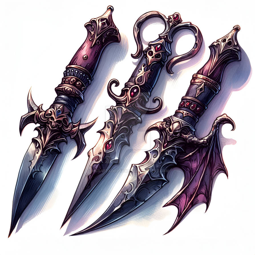 Vampire Knives DND Item 4$ by AICraftAdoptables on DeviantArt