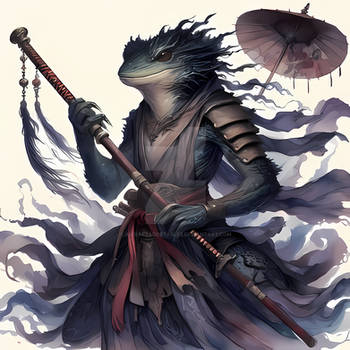 Amphibian Samurai Oriental Warrior Adoptable 6$