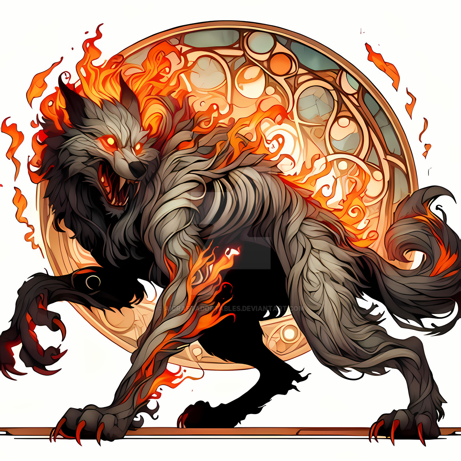 Infernal Wolves Infernal Demonic Wolf Werewolf Creature Art 7$ by AICraftAdoptables on ...
