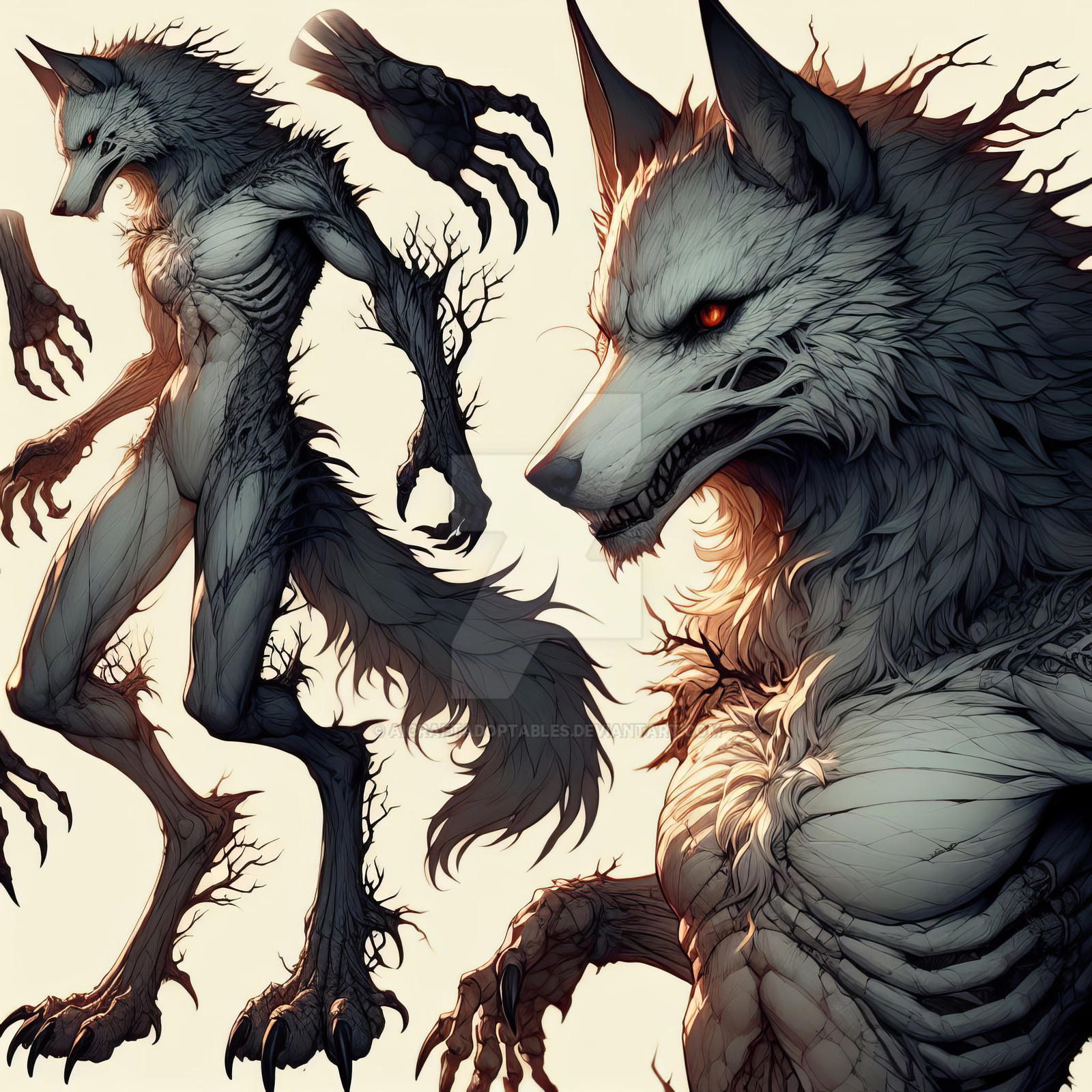 Beasted Werewolf Beasted Adoptable Art 5$ by AICraftAdoptables on DeviantArt
