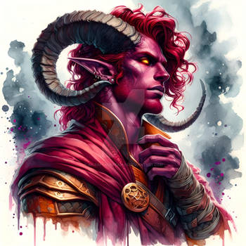 Horned Tiefling Male Demon Incubus Art 6$