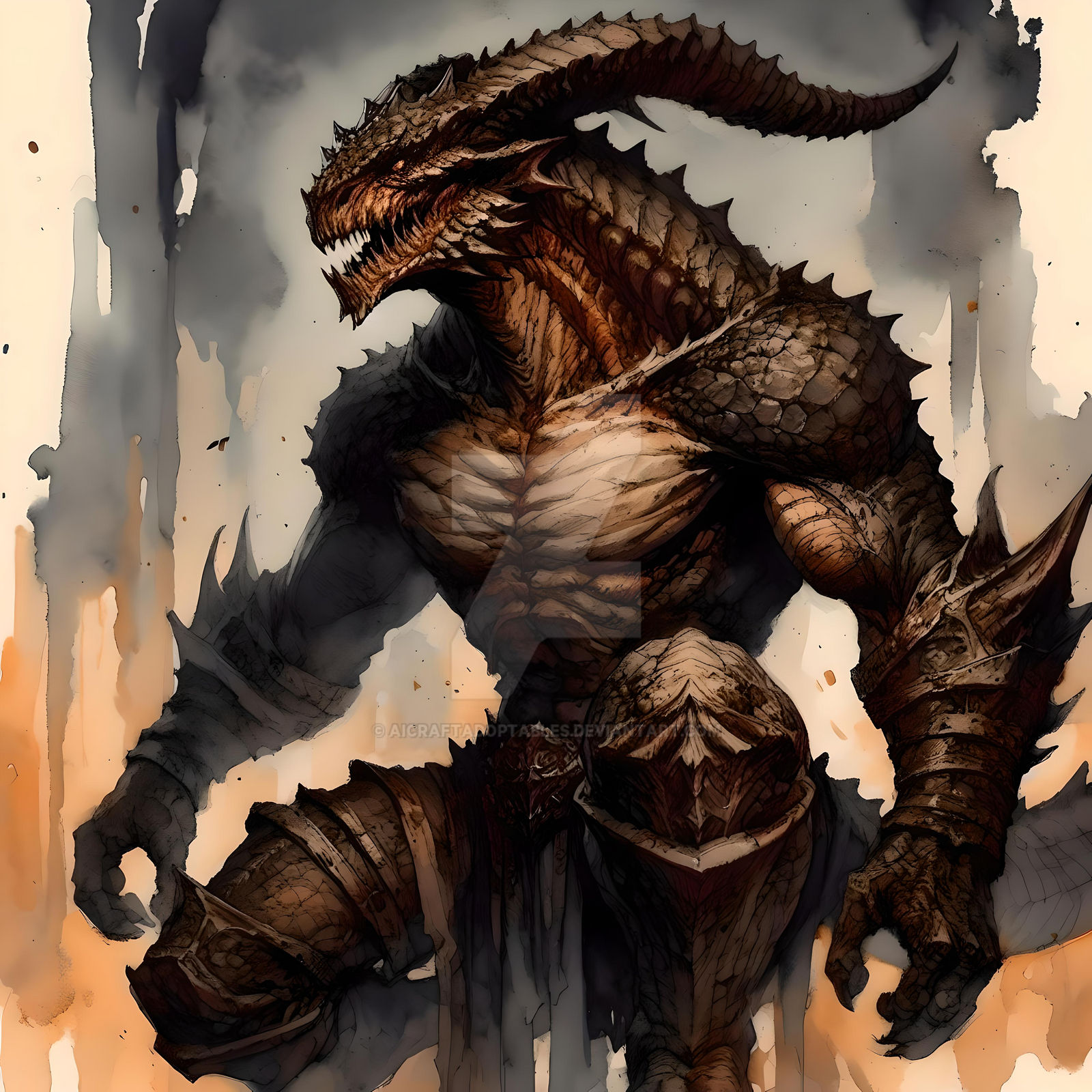 Argonian Ranger Argonian Warrior Character Adoptable Art 7$ by AICraftAdoptables on ...