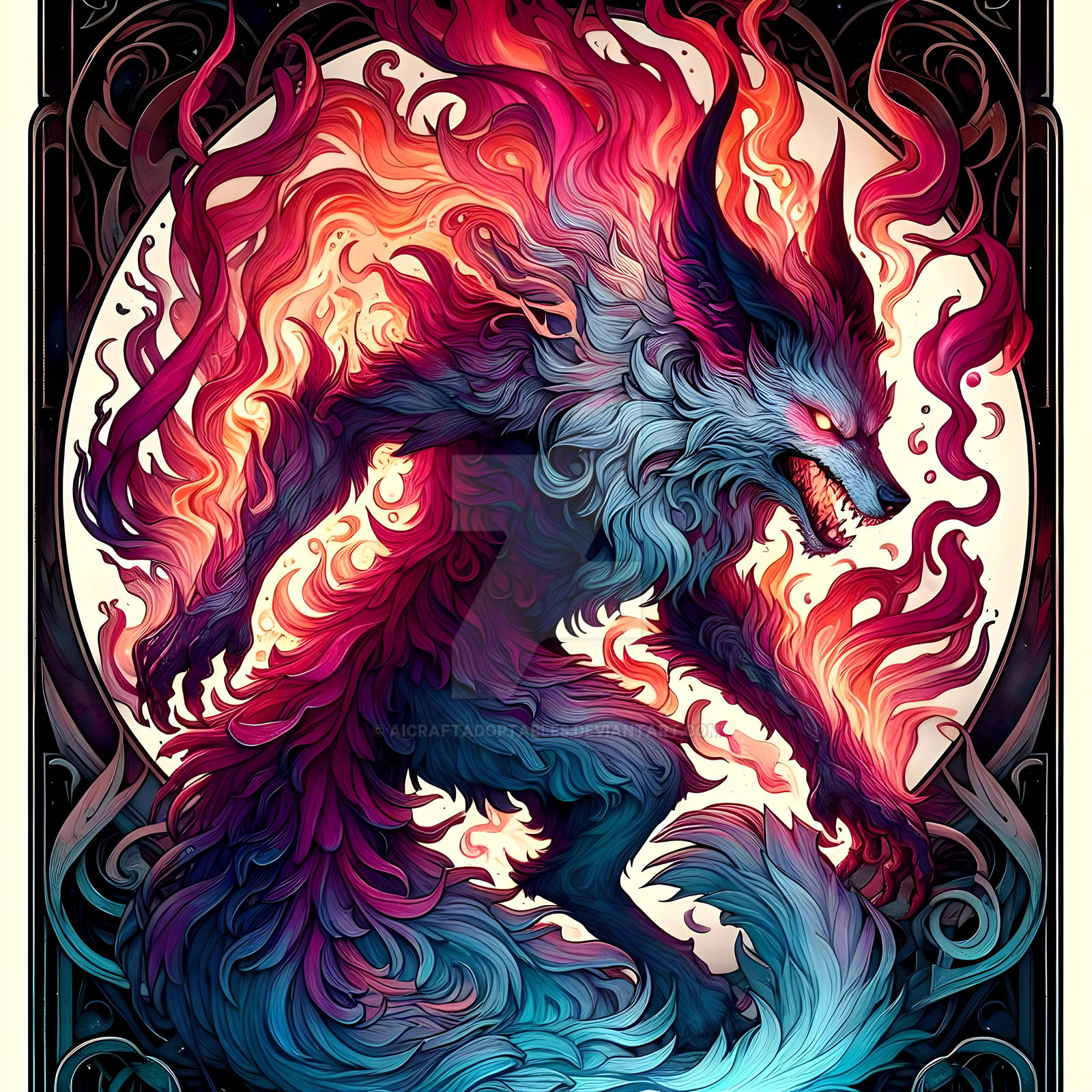 Infernal Wolves Infernal Cursed Werewolf Horned Creature 7$ by AICraftAdoptables on ...