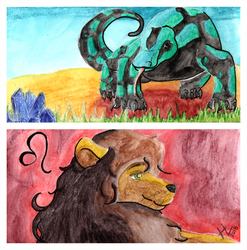 Lion and Varanidae - Bookmark