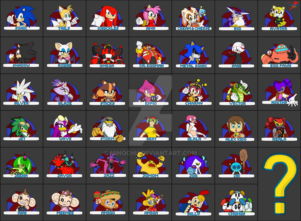 Sonic Fan Roster Roster of Characters (Sonic Racing) Part 4 by Minochu on DeviantArt