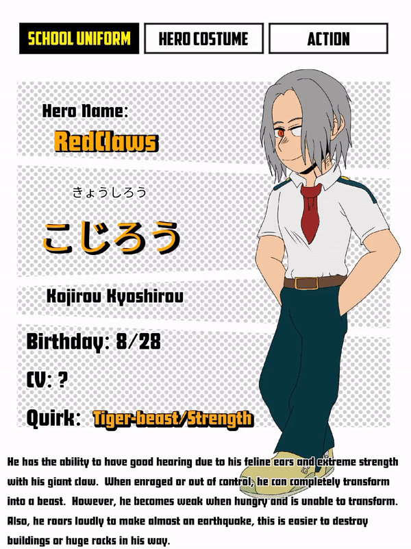 Kojiro Kyoshiro - BNHA OC FILE by BrendaCatFoxOFC on DeviantArt