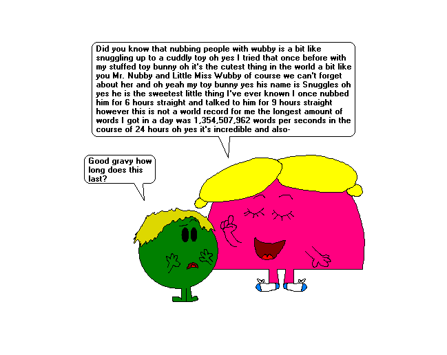 Mr. Nubby wants to nub Little Miss Chatterbox by 2Funny89 on DeviantArt