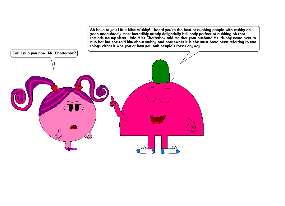 Mr. Chatterbox talks to Little Miss Wubby by 2Funny89 on DeviantArt