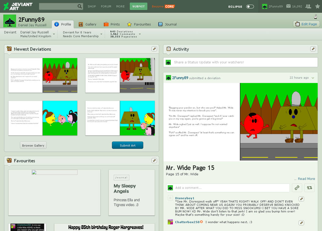 The last of the old DeviantArt layout by 2Funny89 on DeviantArt