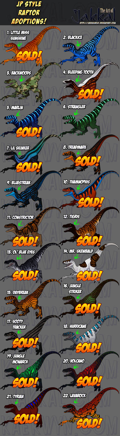 JP Style Raptor Adoptions! by JakkalWolf on DeviantArt