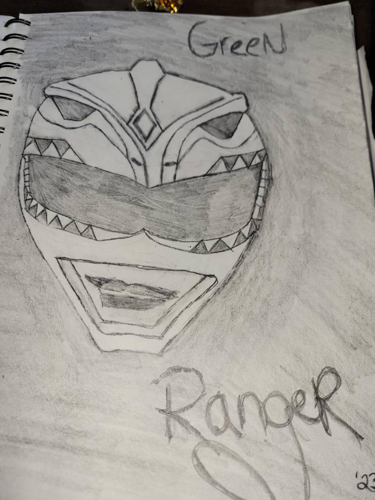 Green ranger helmet power rangers original by ExtremeDrawer69 on DeviantArt