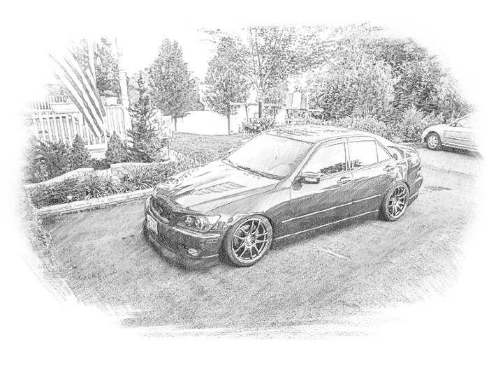 a sketch of Gold94chica's Lexus IS