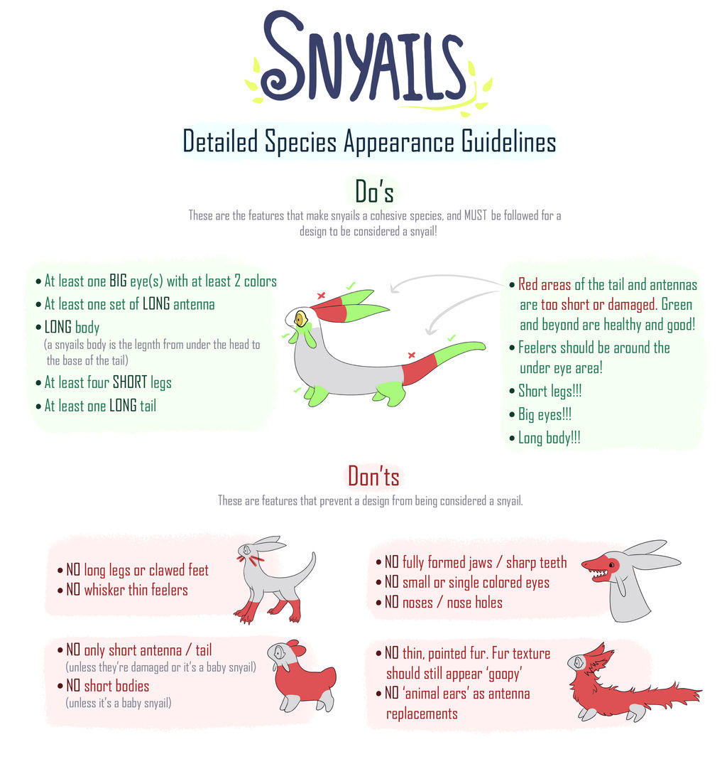 Snyail Design Do's and Don'ts (open species)