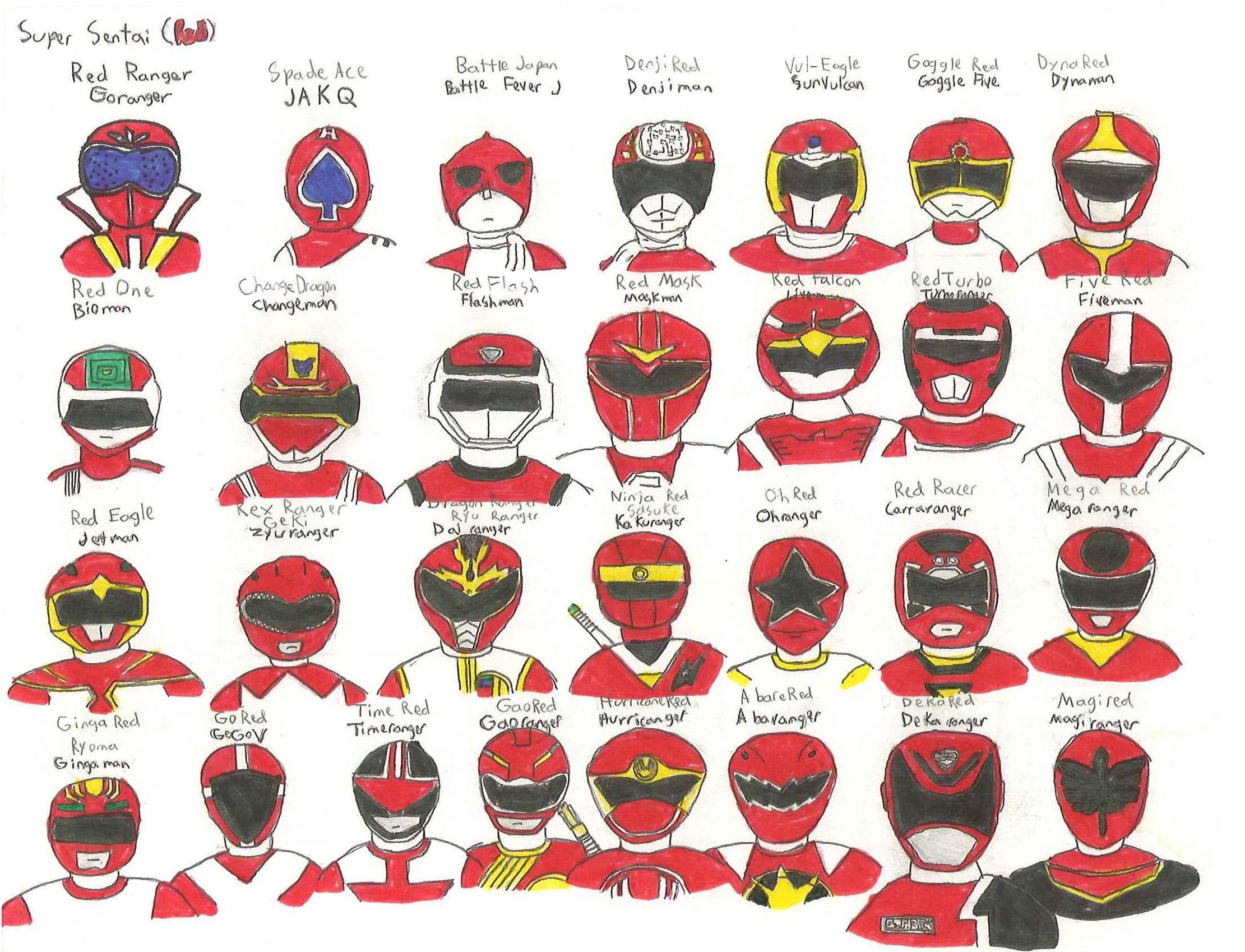 Super Sentai 29 Red Rangers by RJTH on DeviantArt