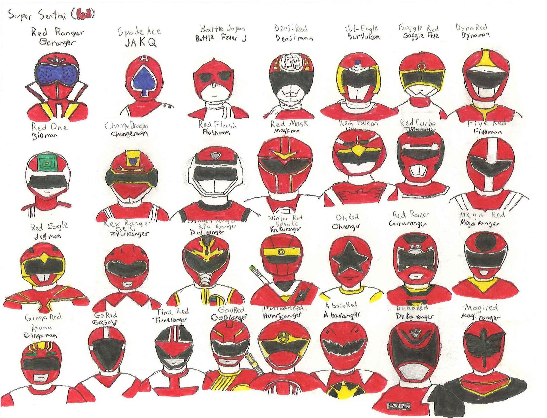 Super Sentai 29 Red Rangers