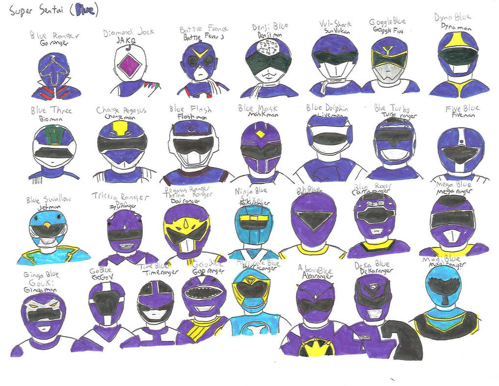 Super Sentai 29 Blue Rangers by RJTH on DeviantArt