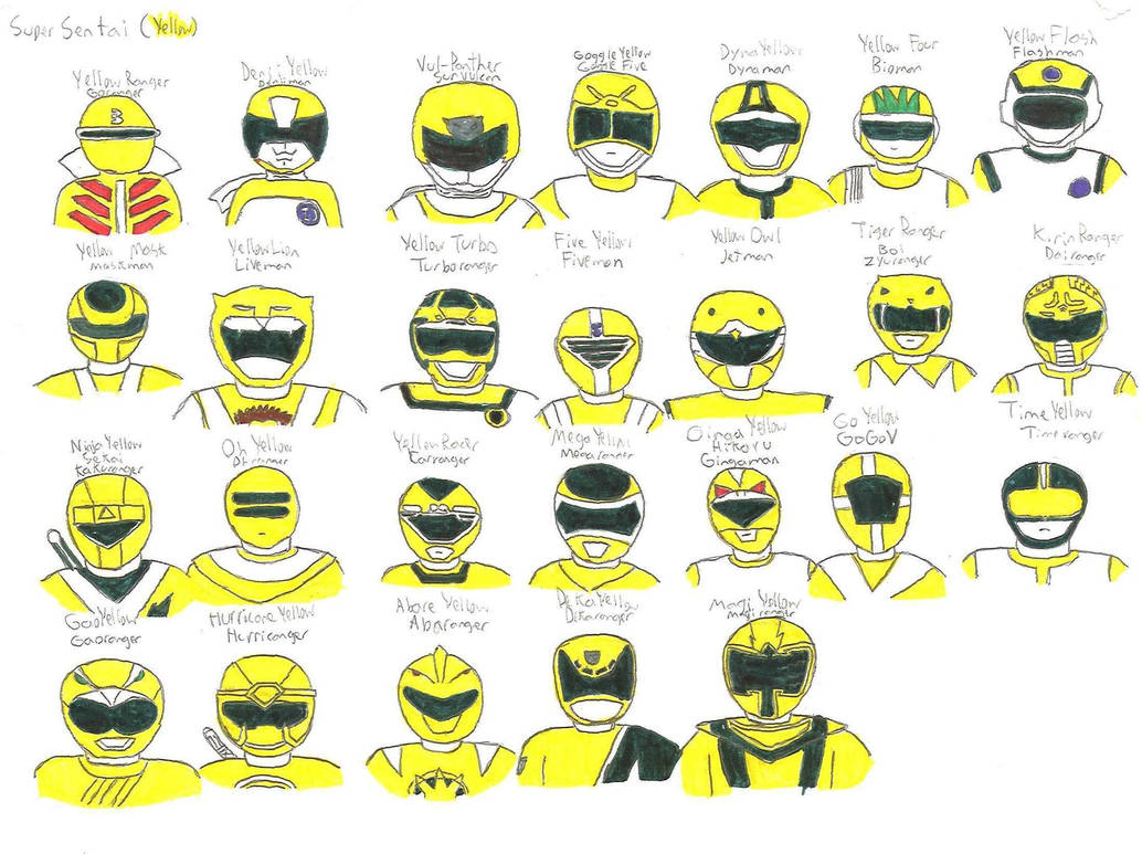 Sentai Yellow Super Sentai 26 Yellow Rangers by RJTH on DeviantArt