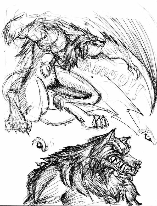 werewolf comic sketch 3
