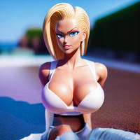 Android18 sunbathng by BouncAI