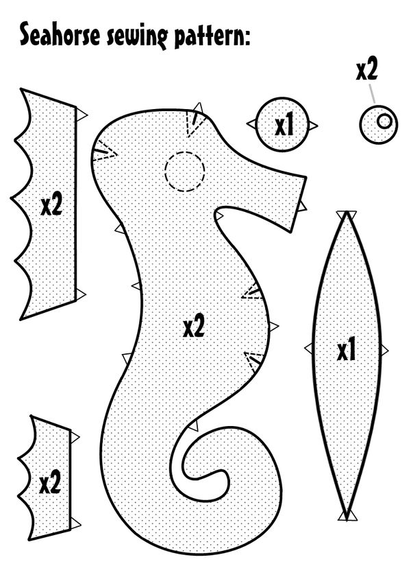 Seahorse sewing pattern