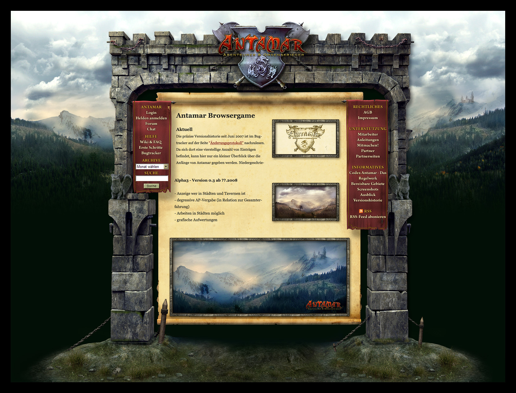 Antamar Browser game Interface