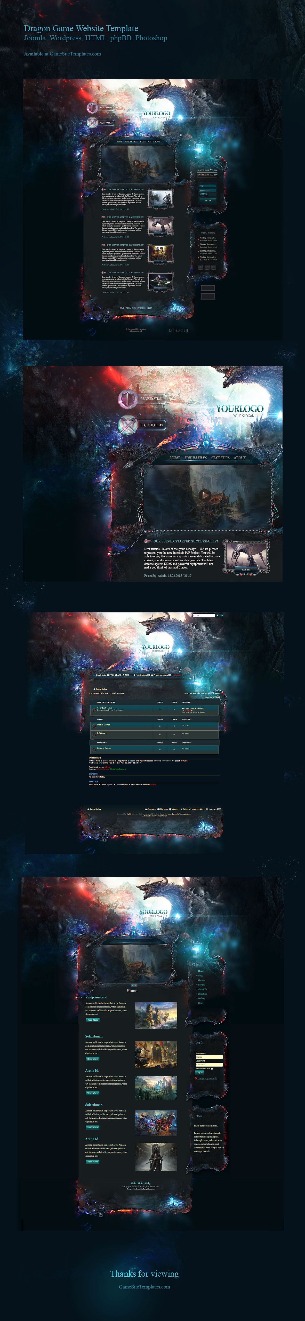 Dragon Game Website Template