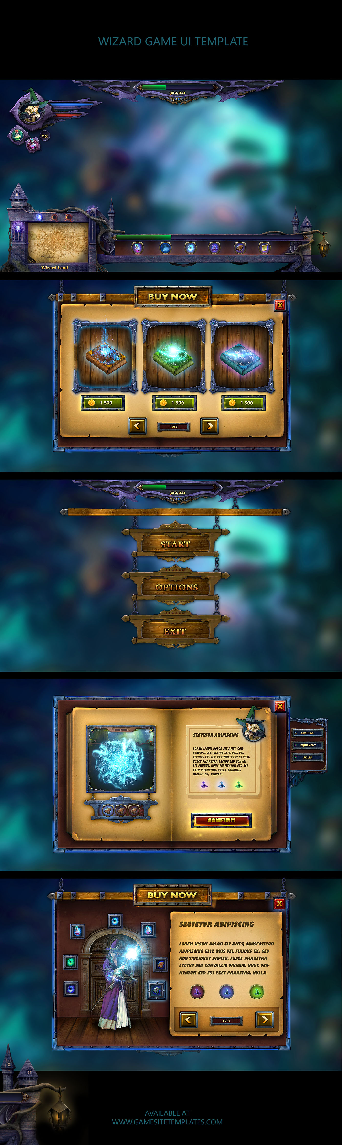 Magic Reroll Ui Wizard-magic-mobile-game-ui-template-collage by karsten on DeviantArt