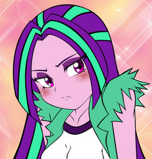 Aria Blaze--blushing.