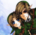 Zelda - Link and young Link by XMenouX