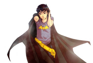 Damian with Batcape