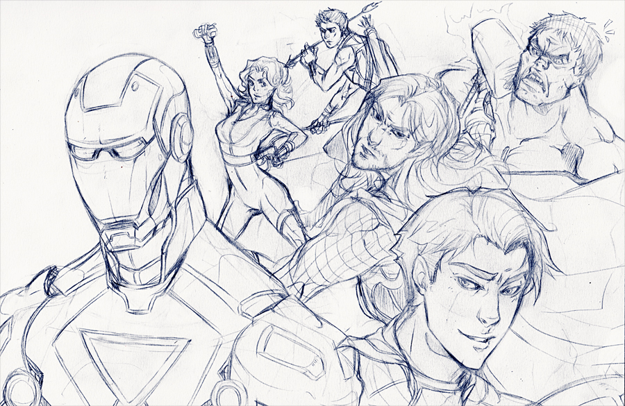 the avengers sketch