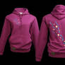 Stars and Ribbons on Plum Adult Hoody