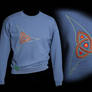 Embroidered Norse Triquetra on Indigo Sweatshirt