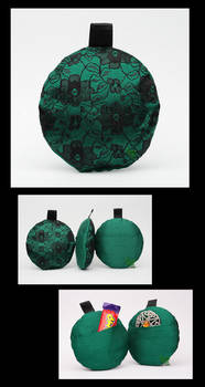 Dark green satin and lace xmas tree ornament