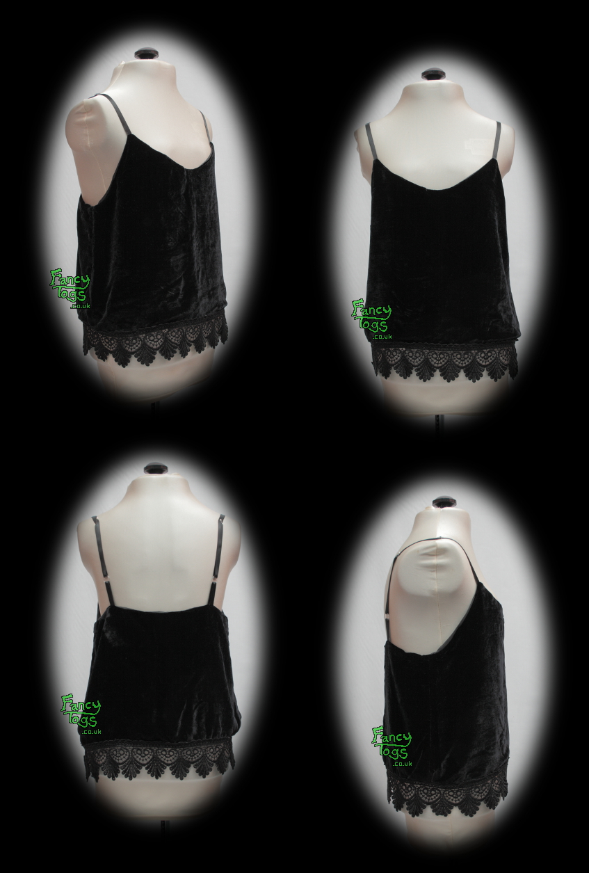 Made to Measure Black Silk Velvet Camisole