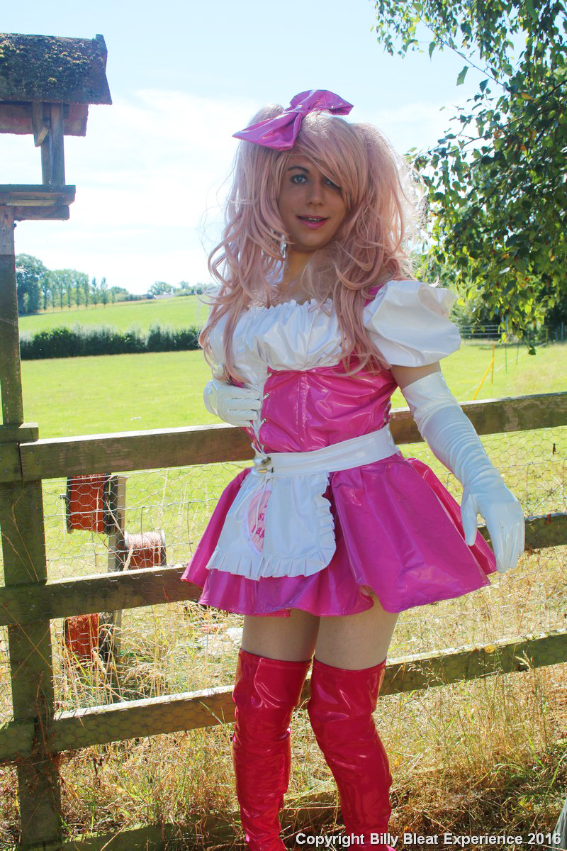 pink pvc maid shining in the sun by dollyinpvc on DeviantArt