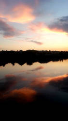 Sunset reflection in the lake