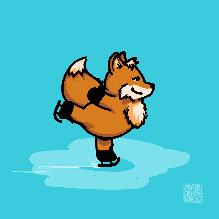 fox and ice skating by shaggy-nik on DeviantArt