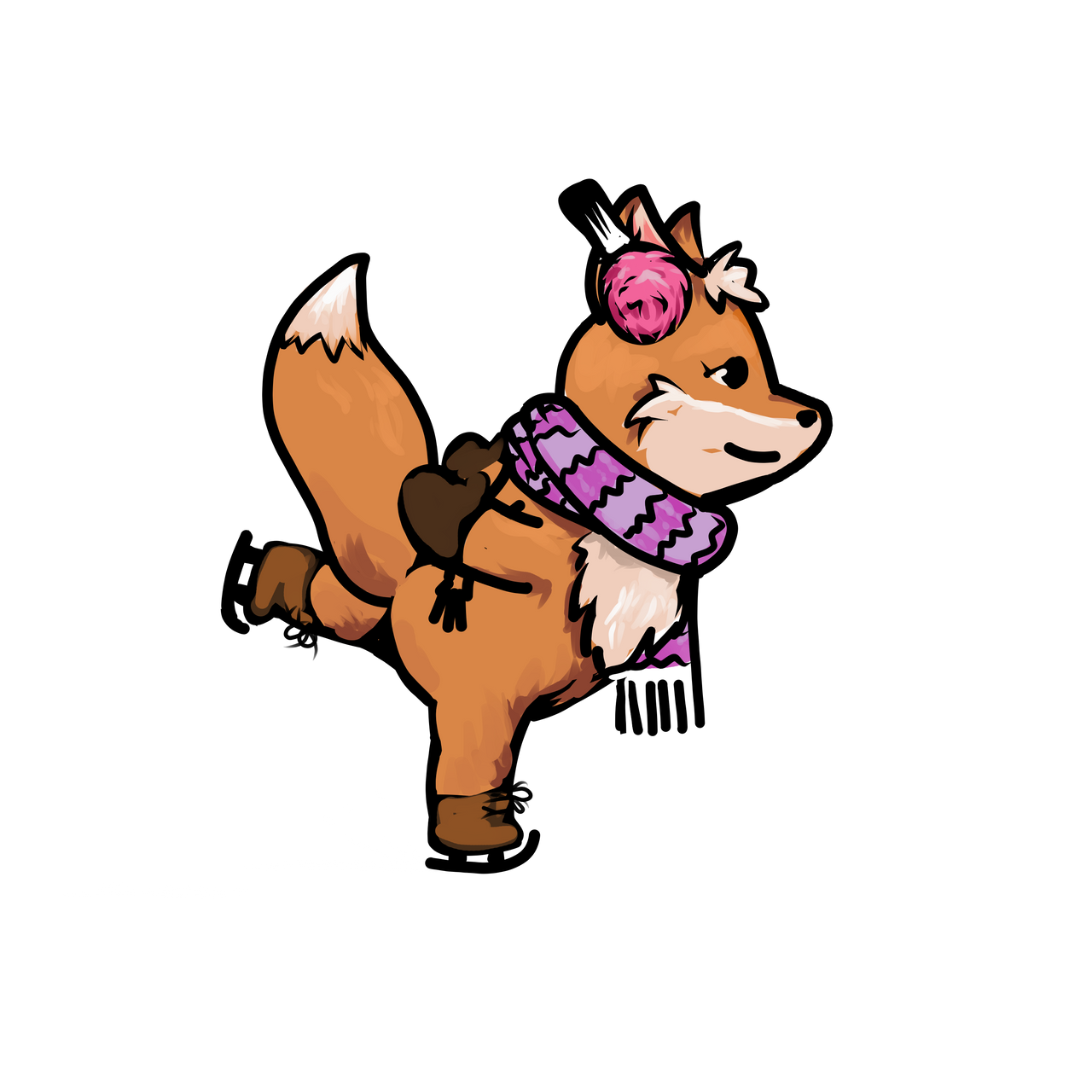 fox and ice skating by shaggy-nik on DeviantArt