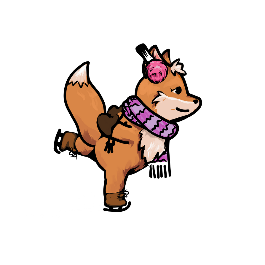 fox and ice skating by shaggy-nik on DeviantArt