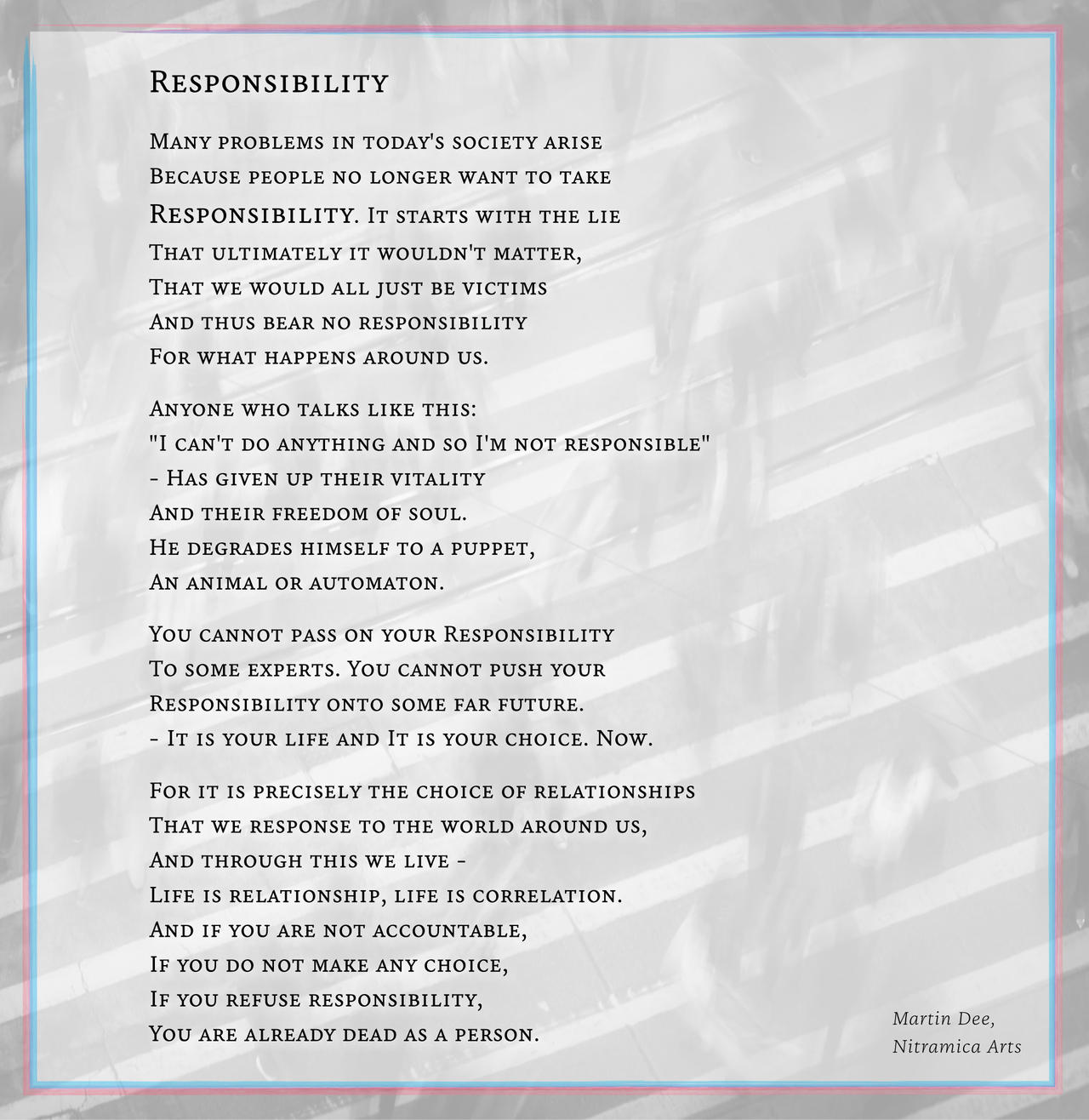 Responsibility Poem By Ofthedunes On Deviantart Responsibility Poem By Ofthedunes On Deviantart