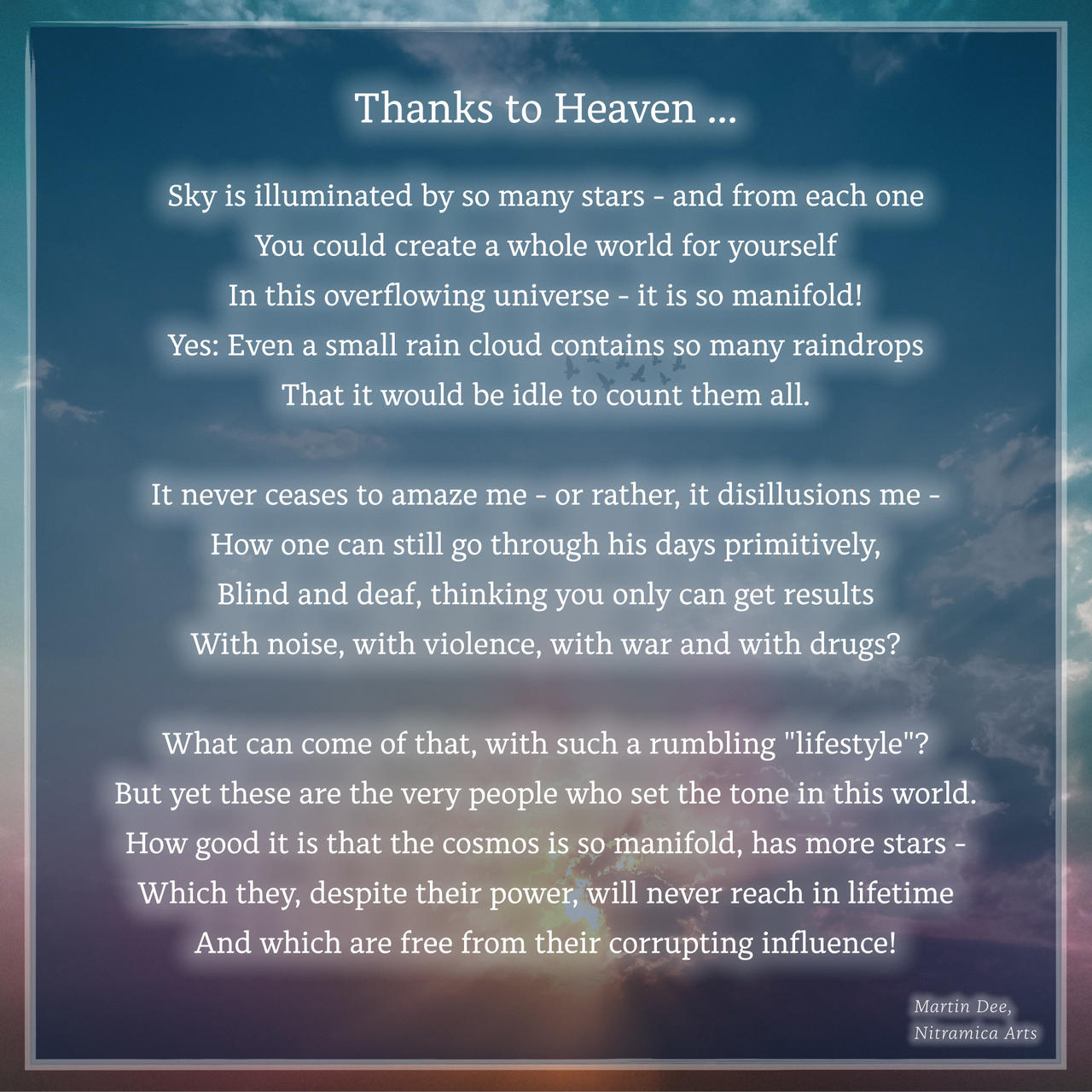Thanks To Heaven Poem By Ofthedunes On Deviantart Thanks To Heaven Poem By Ofthedunes On Deviantart