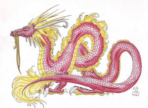 Oriental red dragon