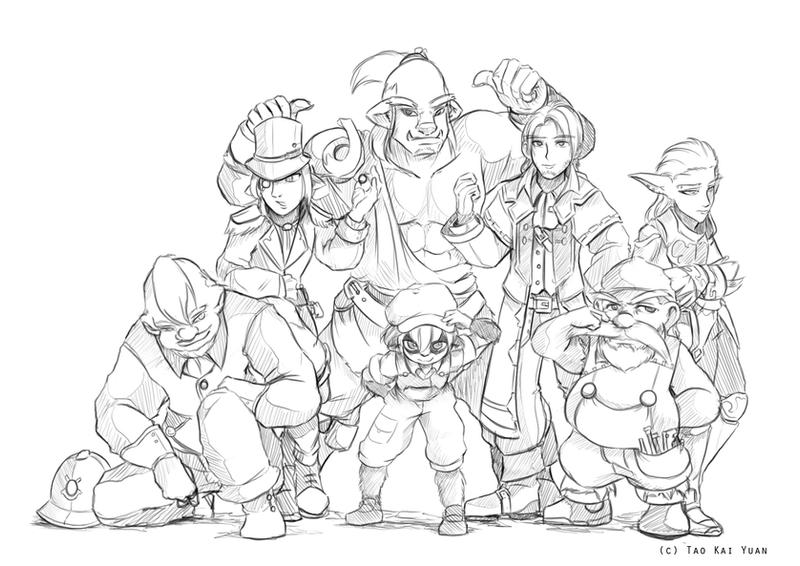 Seven Races Commission: The 7 Races (Males) by InkcrossDA on DeviantArt
