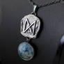 Dagaz rune pendant with snakeskin agate