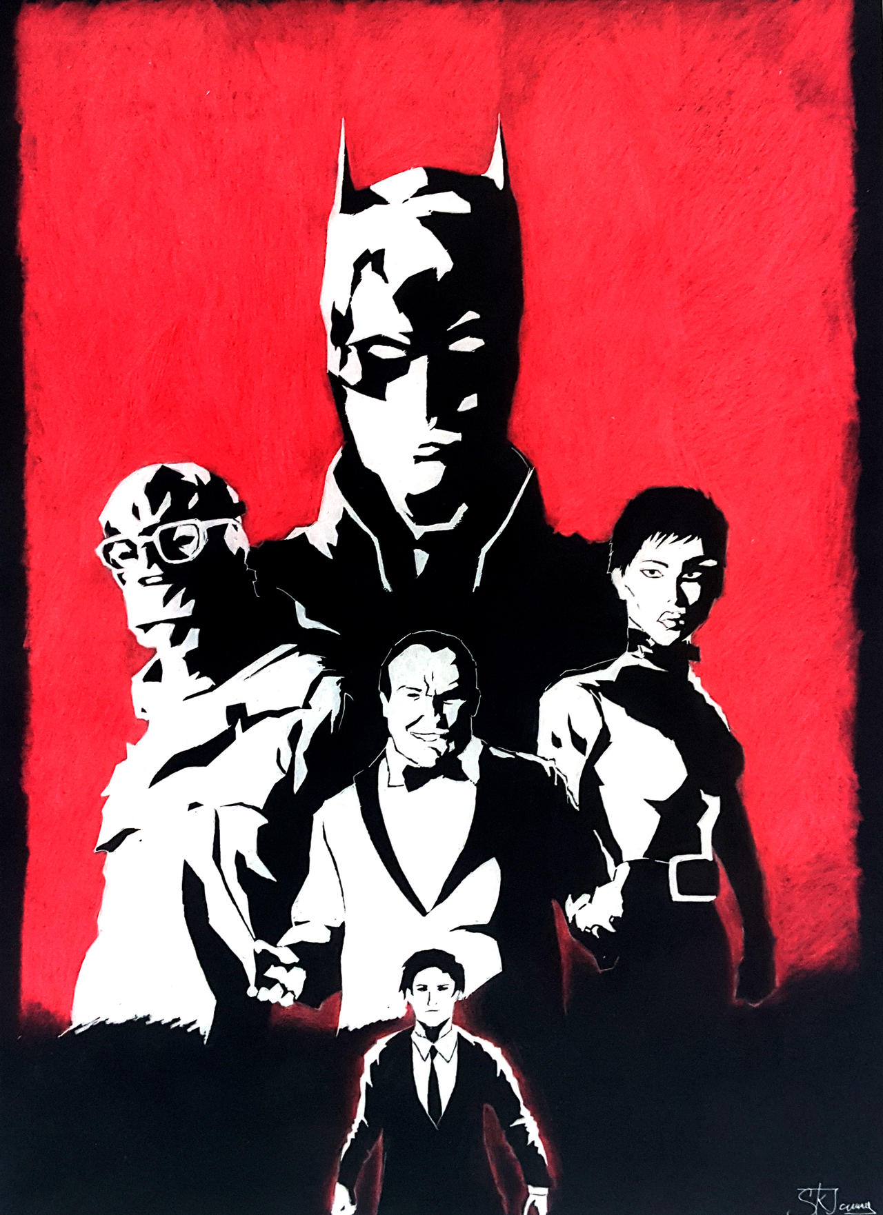 The Batman Movie Poster (Black, White and Red) by Roby10000 on DeviantArt