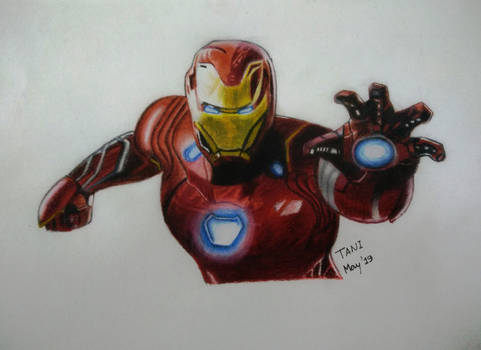 Colour pencil portrait of Iron Man