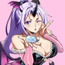 Shion cosplay Morrigan Darkstalkers open commission