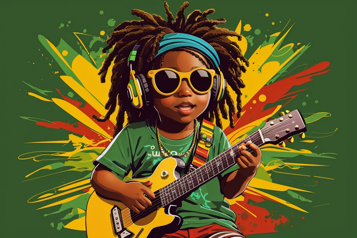 Baba Riasat DreamShaper v5 rasta baby playing a guitar wearing by moochybee on ...