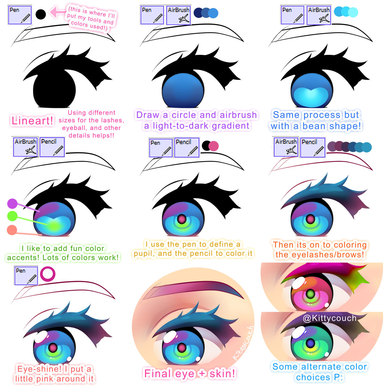 Rainbow Eye Tutorial by KittyCouch on DeviantArt